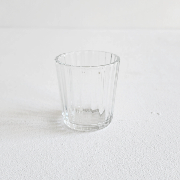 Ribbed Votive - Clear - 6cm
